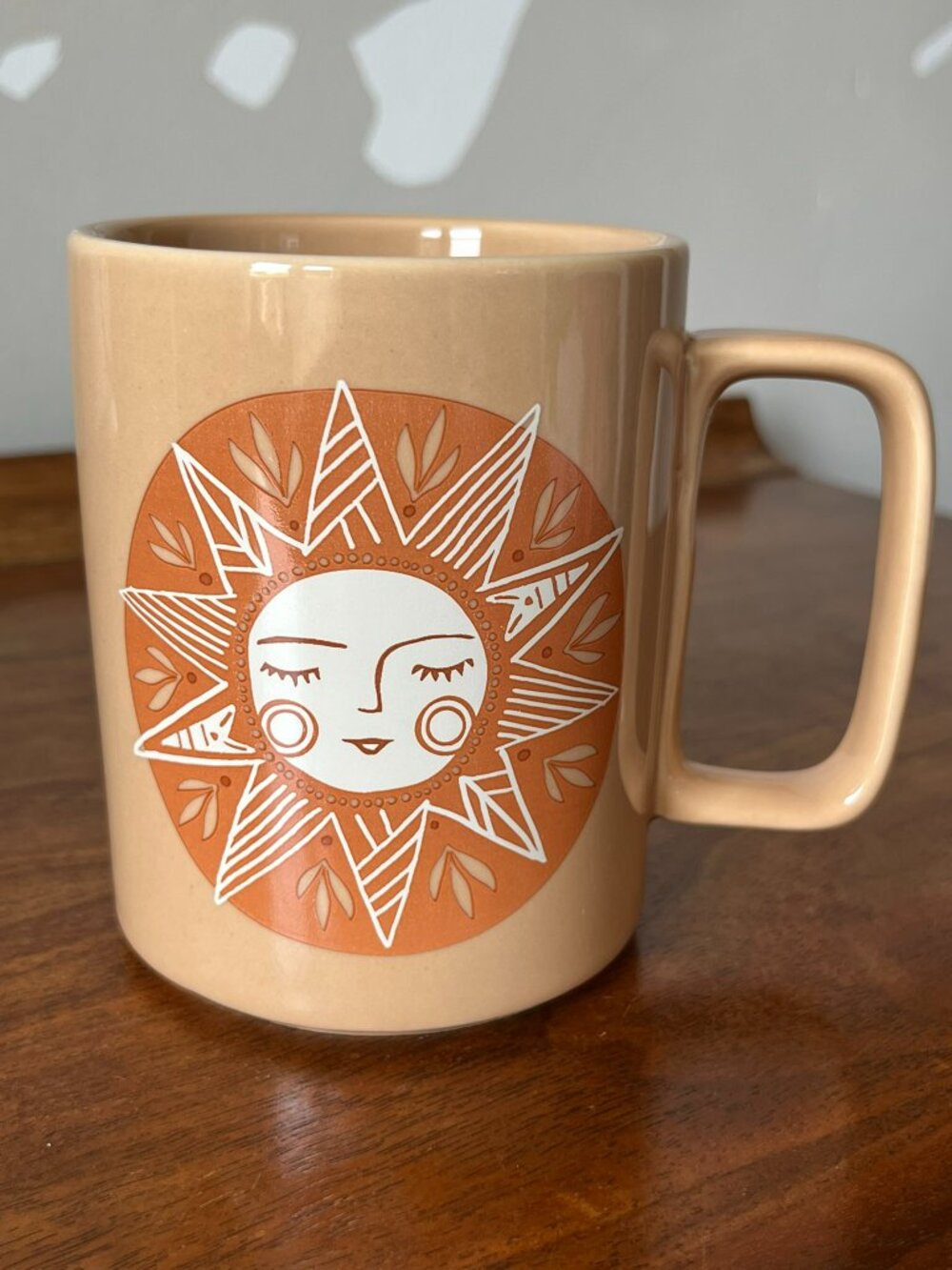 Danica Studio Soleil Sun Mug Double Sided Coffee Cup Celestial Boho Tan 13 oz.